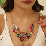 Bohemian Flower Rhinestone Necklace