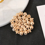 Pearl and Crystal Flower Brooch