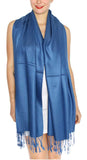 Cashmere Feel Wedding Pashmina Shawl Wrap Scarf Blue XW67