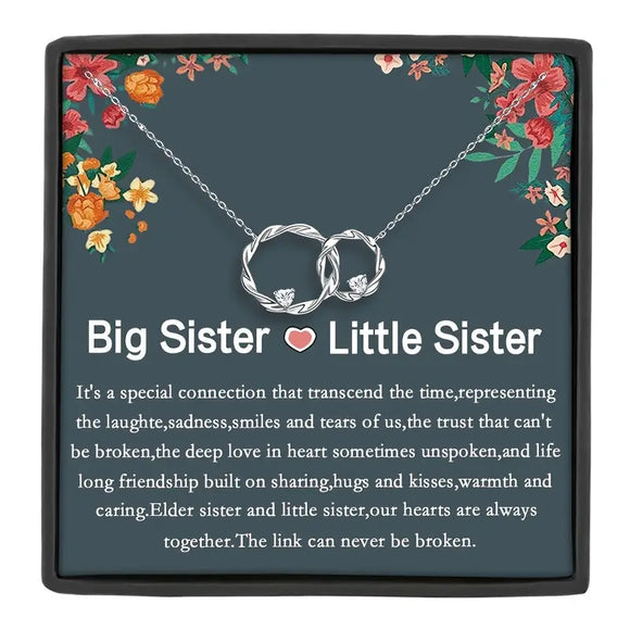 Big Sister & Little Sister Double Twisted Pendant Necklace