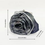 Black Grey Silver Clutch Bag, Rose Blossom Design detachable chain Evening bag