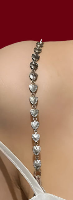 Heart Silver Chain Bra Strap Adjustable Triangle