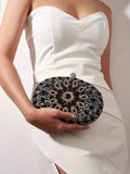 Glittering Night Glam Rhinestone Clutch Bag Silver