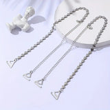 Heart Silver Chain Bra Strap Adjustable Triangle