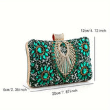 Rhinestone Tassel Evening Clutch Blue