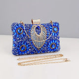 Rhinestone Tassel Evening Clutch Blue