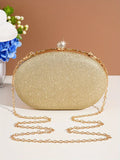 Glittering Night Glam Rhinestone Clutch Bag Silver