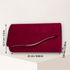 Red Faux Suede Wave style Evening bag