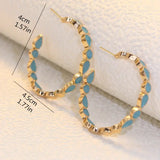 Blue Gold Plated hoop earrings