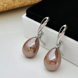 3D Water Drop Shape Pearl Drop Earring post/Clips