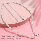 2Pcs Bra Straps - Fancy Pearl Silver Replacement