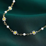 2pcs Stacking Daisy Anklets Gold