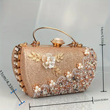 Elegant Faux Pearl & Rhinestone Evening Clutch with Removable Strap