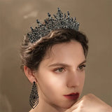 Black Crown Tiara, Crystal Queen Crown, Rhinestone Princess Crown