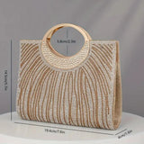 Golden Striped Rhinestone Evening Clutch