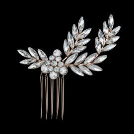 Rose Gold leafy hair comb