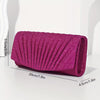 Magenta Mini Glitter Pleated Evening Bag