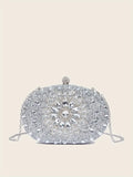 Glittering Night Glam Rhinestone Clutch Bag Violet Purple