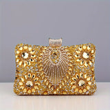 Rhinestone Tassel Evening Clutch Gold