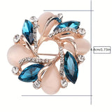 Elegant Brooch Sparkling Flower Design