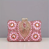 Rhinestone Tassel Evening Clutch Red