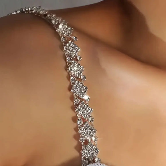 Luxury Bra Straps Adjustable Crystal Metal Shoulder Strap