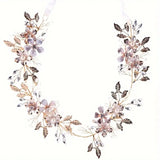 Elegant Leaf & Crystal Bridal Headband -  Rhinestone Hair Vine