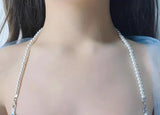 2Pcs Bra Straps - Fancy Pearl Silver replacement strap Triangle