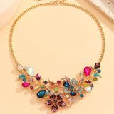 Bohemian Flower Rhinestone Necklace