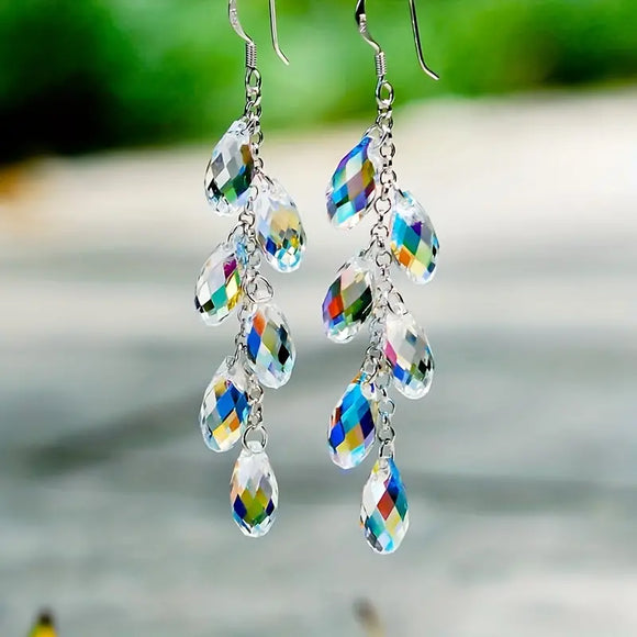 Colorful Cubic Zirconia Drop Earrings
