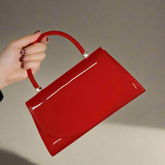 Evening Bag Pleather Red