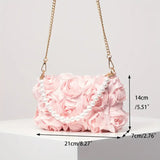 Elegant Rose Design Shoulder Chain Bag/clutch White