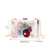 Elegant Floral Decor Dinner Bag Pink