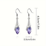 Zircon Teardrop Earrings Peacock Blue