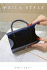 WEILA STYLE Elegant Blue Glitter Evening Clutch Bag - Luxurious Satin Finish