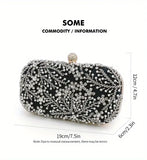 Rhinestone Beaded Clutch Bag Gold/Silver