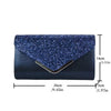 Elegant Royal Blue Clutch with Glitter Embellishment