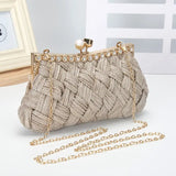 Champagne Sparkle and Soft  Evening Bag Clutch Metallic and crystal