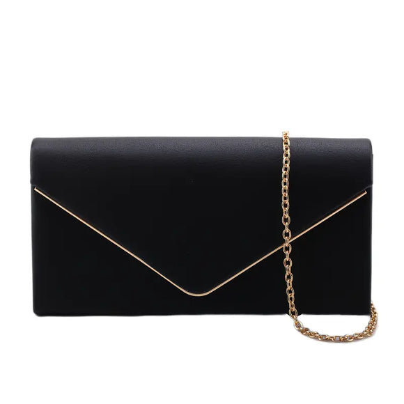 Classic Pleather Evening Bag Black