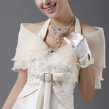 Elegant Gauze One Shoulder Shawl With Rhinestone Bow Buckle