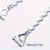 Heart Silver Chain Bra Strap Adjustable Triangle