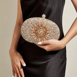 Glittering Night Glam Rhinestone Clutch Bag Violet Purple