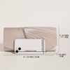 Champagne/Nude Rhinestone-Embellished Pleated Clutch Evening Bag