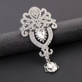 Elegant Rhinestone Water Drop Brooch