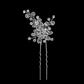 Crystal flower hair pin