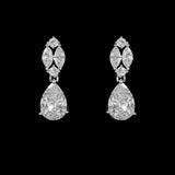 CZ Silver Drop Necklace Set N-4012