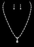CZ Dainty Pear Drop Necklace Set N-5336