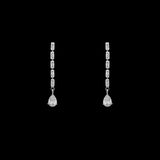 CZ Baguette Double Strand Drop Necklace Set N-6200