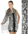 Round sequin Party Shawl Black/Silver