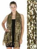 Oblong sequin Party Shawl Black/Gold